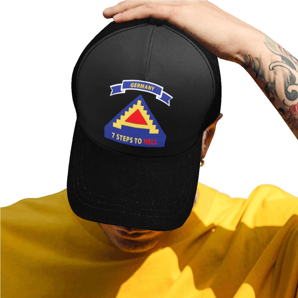 T-Shirt - Army - 7th United States Army w 7 Steps Hell w Scroll Unisex Baseball Cap F - DTG (Printed) or Embroidery