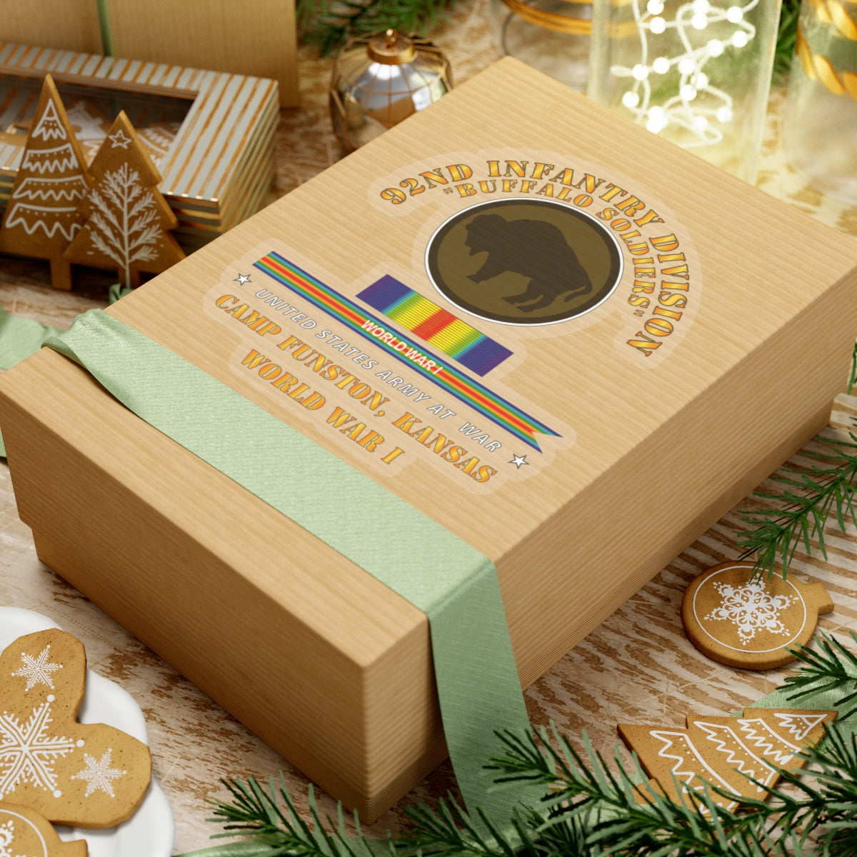 Kiss-Cut Stickers - Army - 92nd Infantry Division - Buffalo Soldiers - Camp Funston Ks - WWI