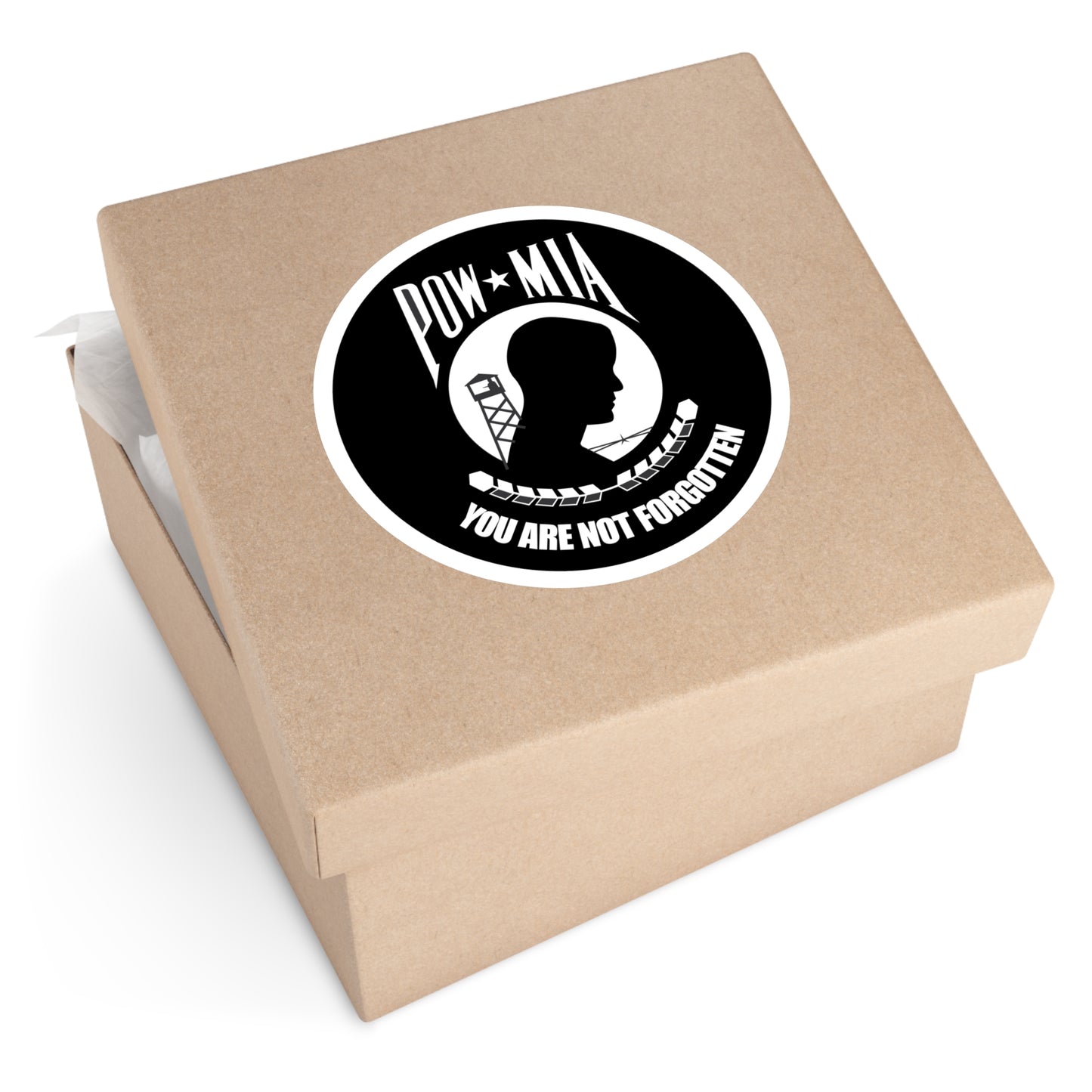 Round Stickers, Indoor\Outdoor POW/MIA Stickers - POWs/MIAs - YOU ARE NOT FORGOTTEN!