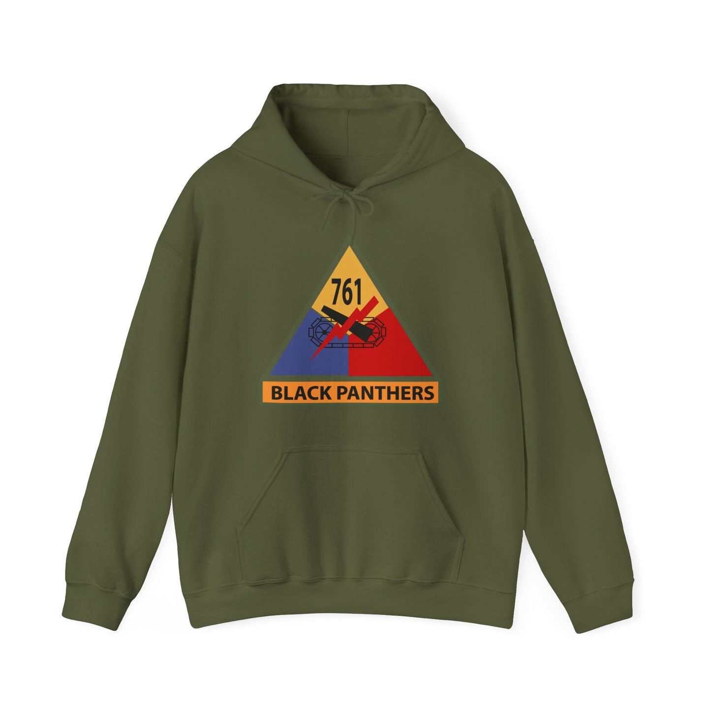 Unisex Heavy Blend™ Hooded Sweatshirt - Army - 761st Tank Battalion Ssi W Name Tape