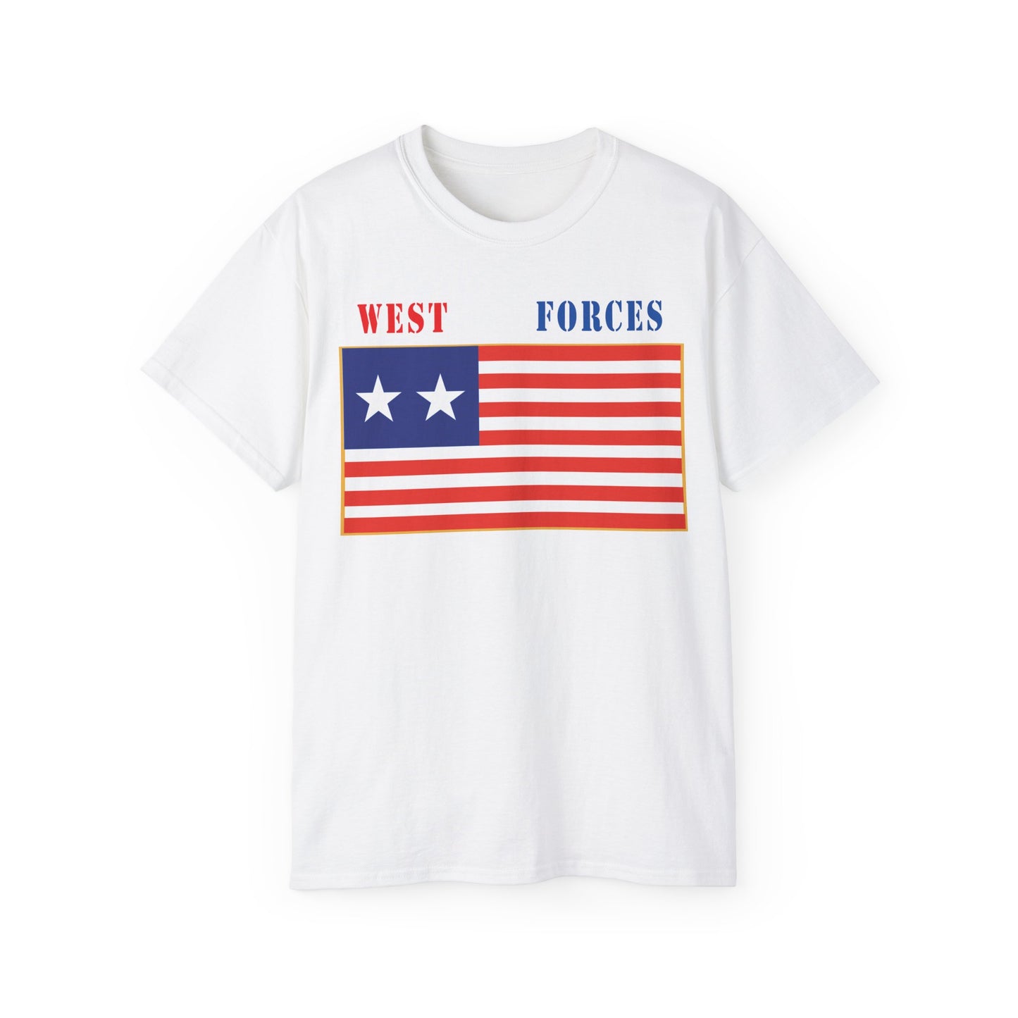 Unisex Ultra Cotton Tee - Flag - Western Forces - 2 Star Flag w Txt X 300