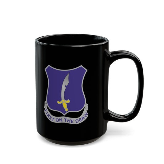 Black Mug 15oz - Army - 369th Infantry Regiment - "First on the Draw"