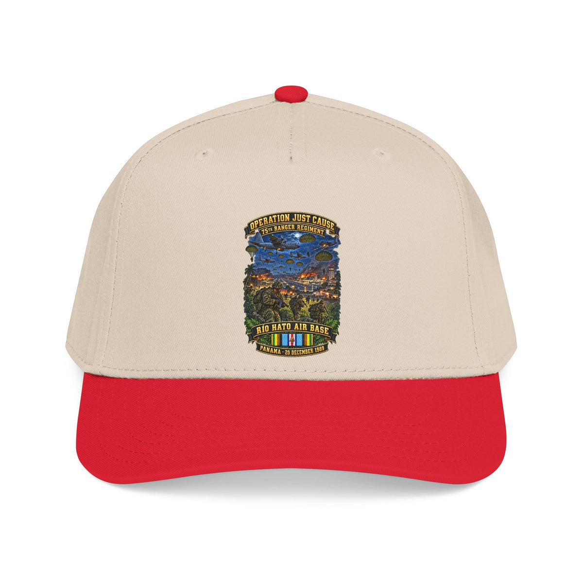 Mid Profile Baseball Cap - SOF - Operation Just Cause - Panama Invasion 1989 - 75th Ranger Rgt - Rio Hato Air Base - 3D - Enhanced