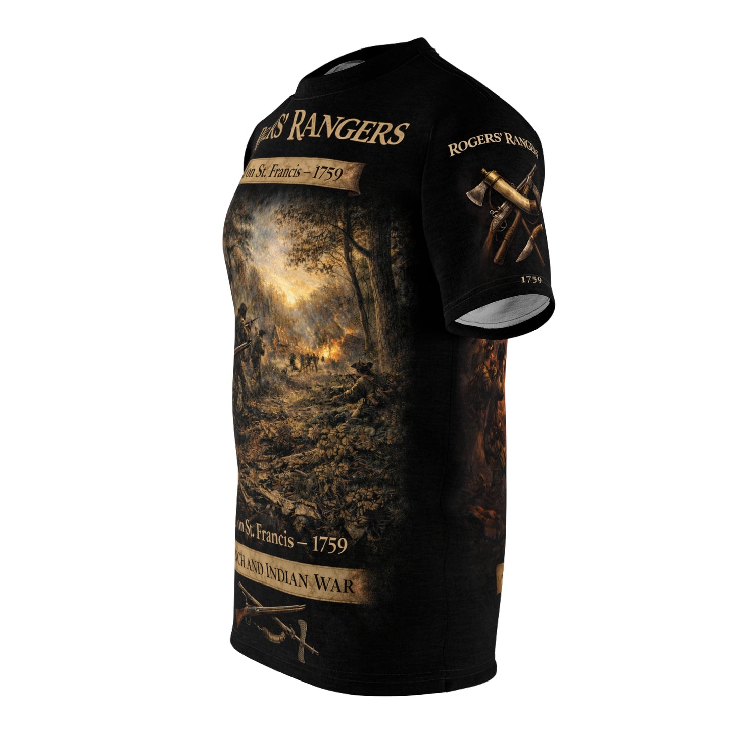 Raid on St. Francis 1759 Rogers Rangers Tribute Tee