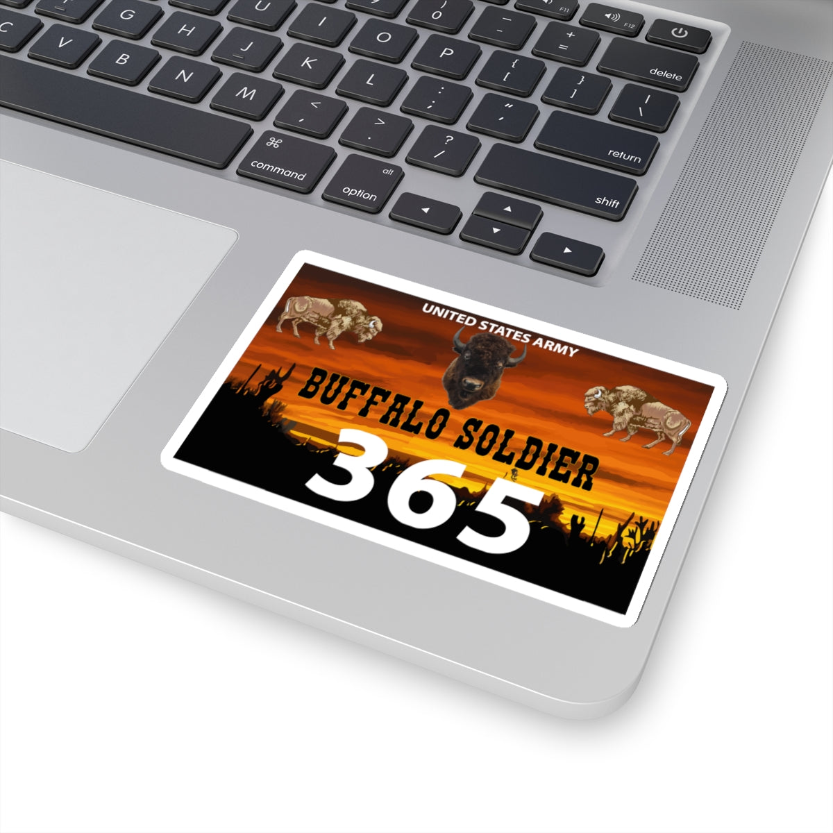 Kiss-Cut Stickers - US Army - Buffalo Soldier - 365 w Buffalo Head Center X 300