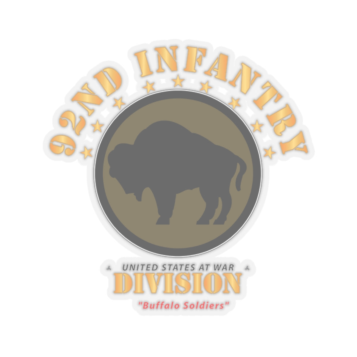 Kiss-Cut Stickers - Army - 92nd Infantry Division - Buffalo Soldiers X 300