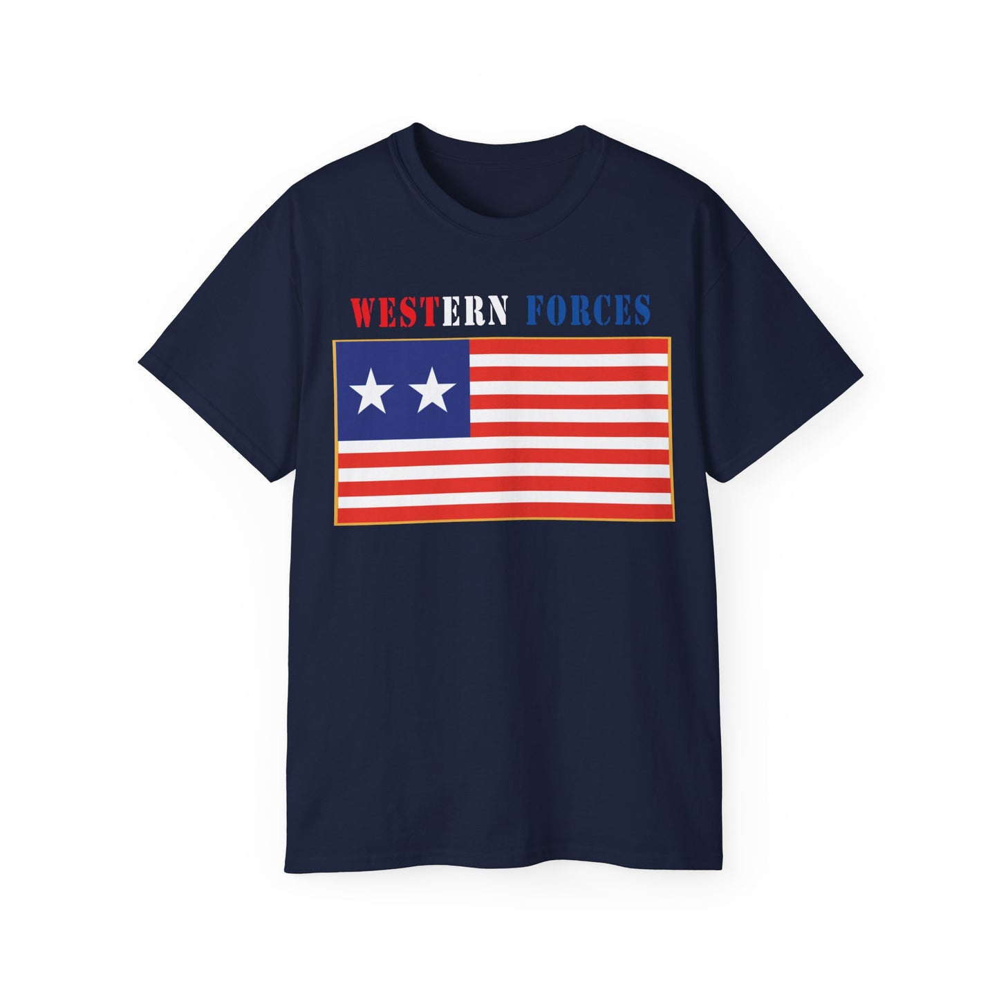 Unisex Ultra Cotton Tee - Flag - Western Forces - 2 Star Flag w Txt X 300