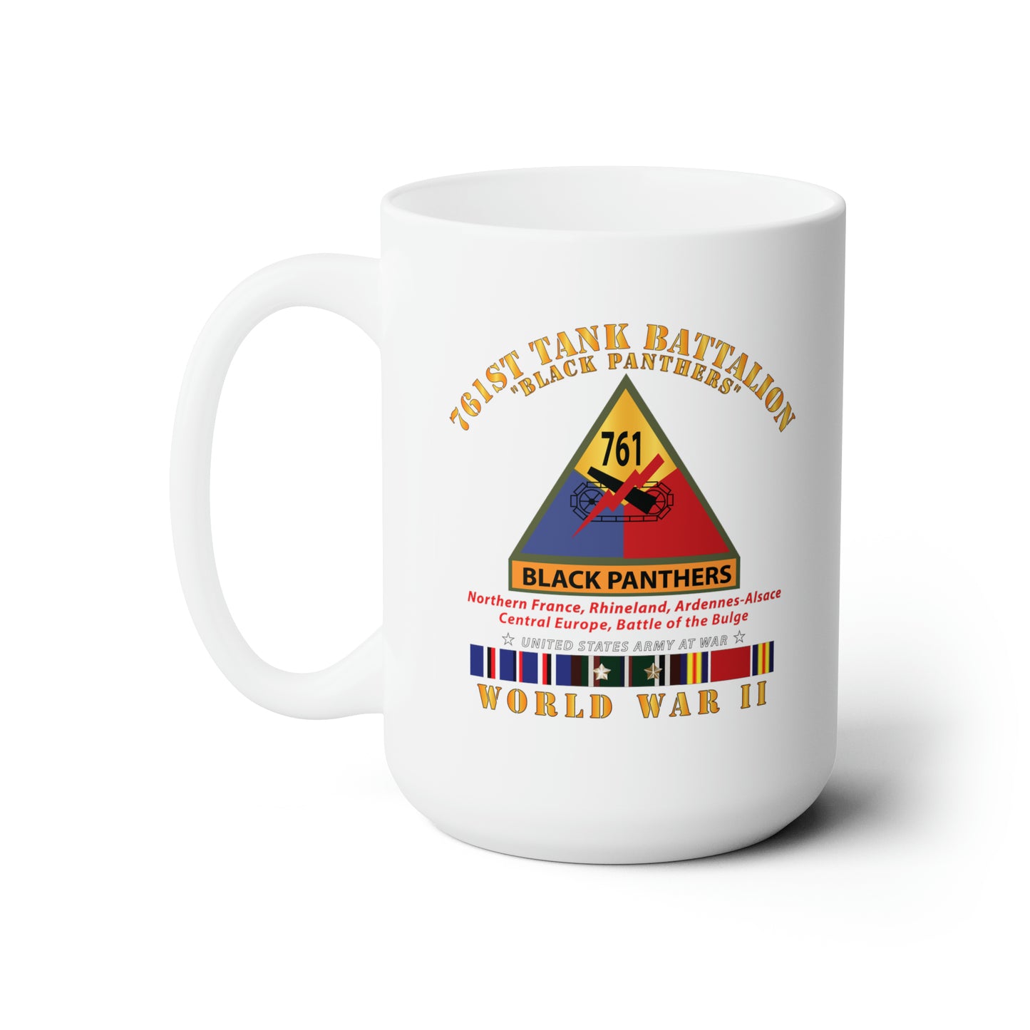 Ceramic Mug - Army - 761st Tank Battalion - Black Panthers - w SSI