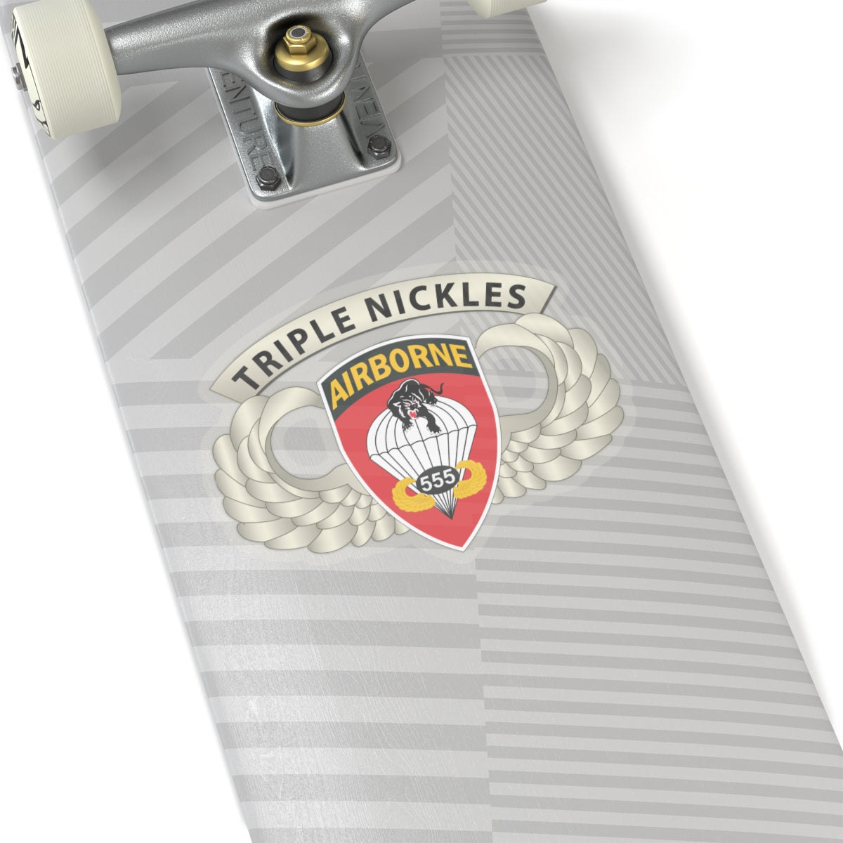 Kiss-Cut Stickers - Army - Airborne Badge - 555th Parachute Infantry Bn - SSI w  Triple NIckles Tab X 300