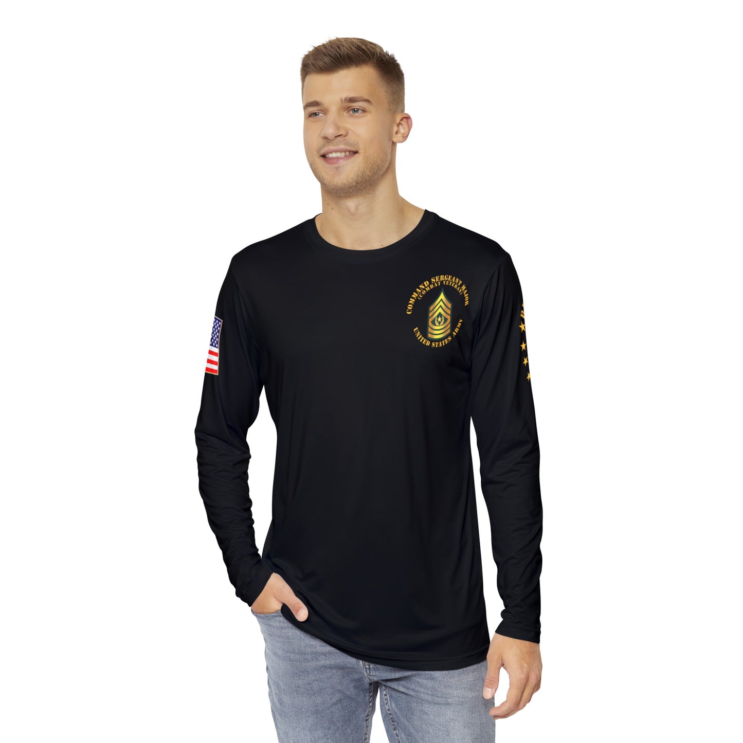 Men's Long Sleeve Shirt (AOP) - Command Sergeant Major - CSM - Combat Veteran