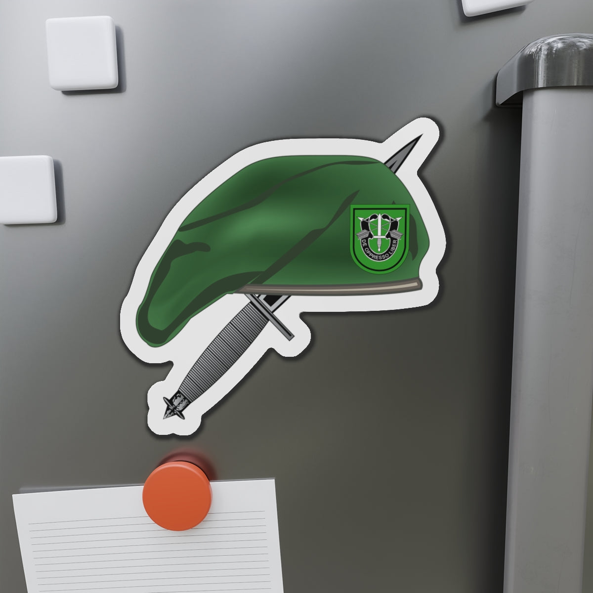 Die-Cut Magnet - 10th SFG Beret with Dagger