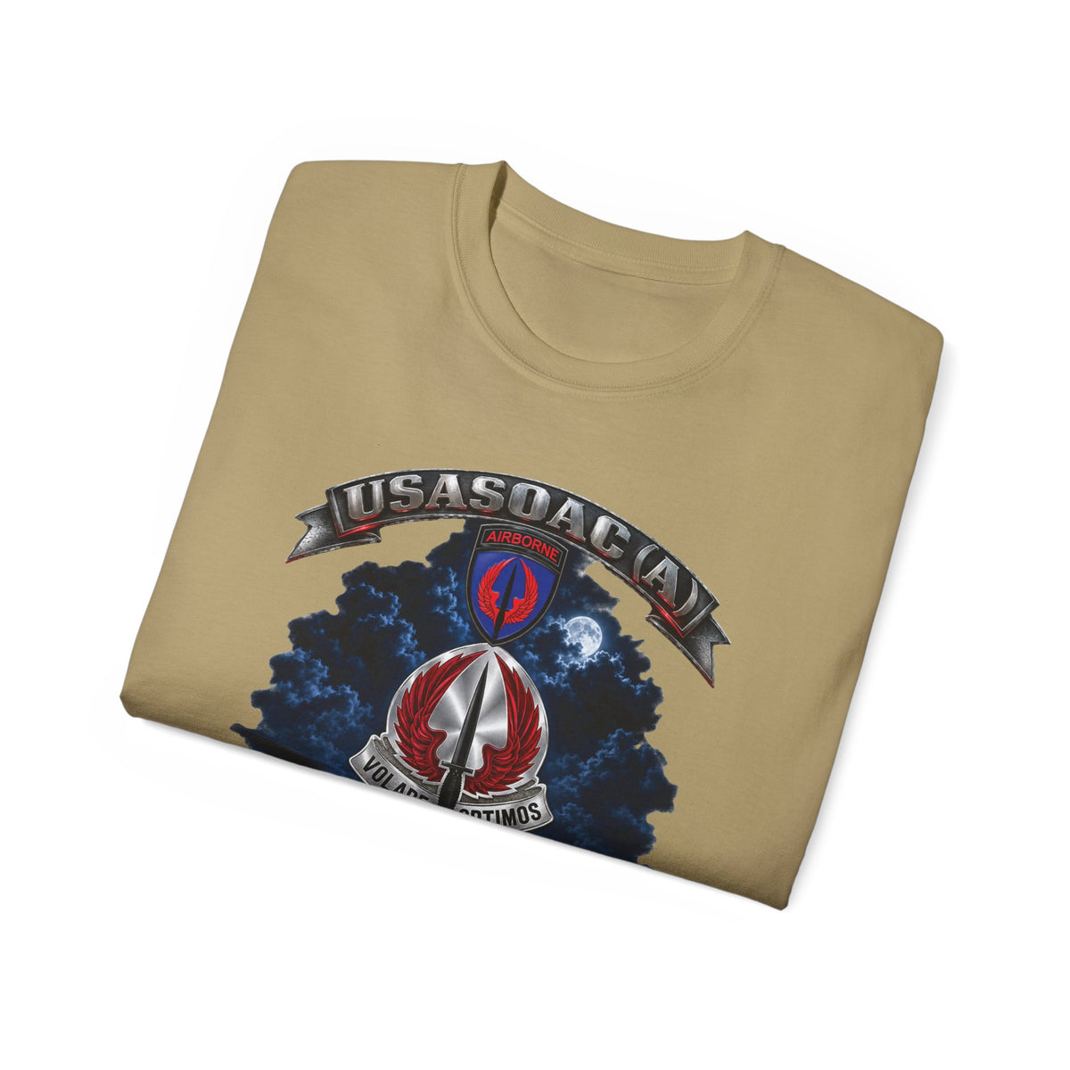 Unisex Ultra Cotton Tee - USA Special Operations Aviation Command (Airborne) - SSI, DUI with Scene - 3D - Enhanced
