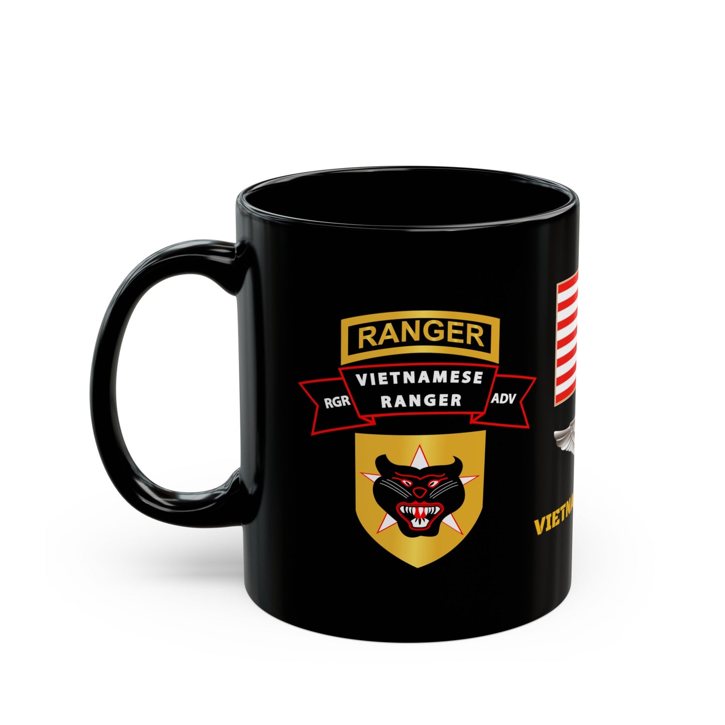 Black Mug 15oz - Army - Ranger Advisor - Vietnam Ranger Forces - Vietnam Veteran