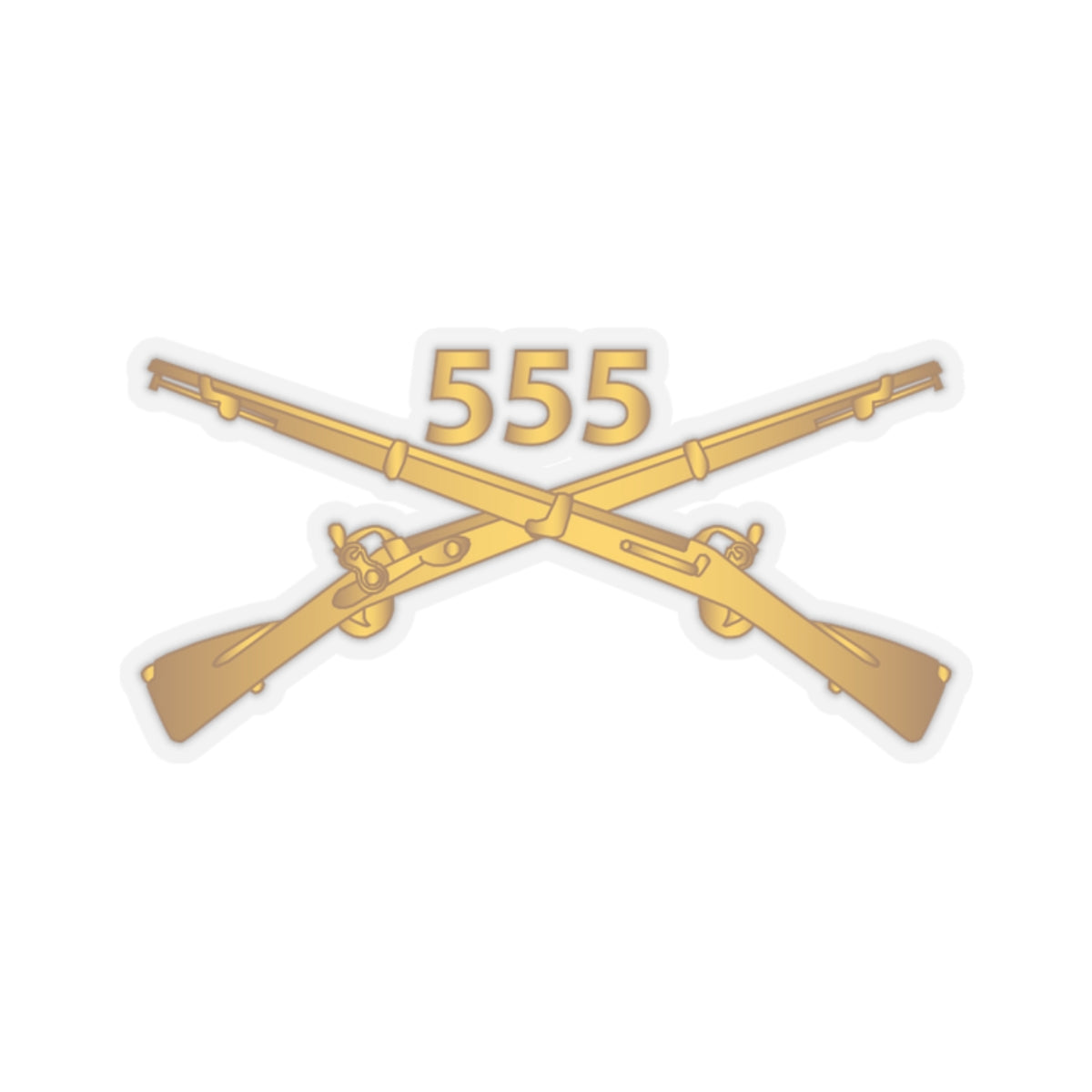Kiss-Cut Stickers - Army - 555th Infantry Regiment Branch wo Txt X 300