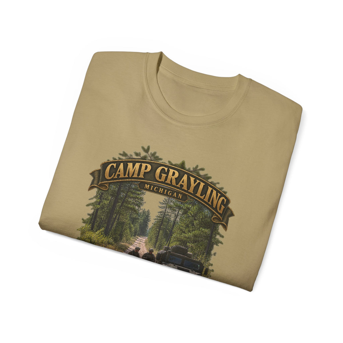 Unisex Ultra Cotton Tee - Camp Grayling, MI - MIARNG - 3D - Enhanced