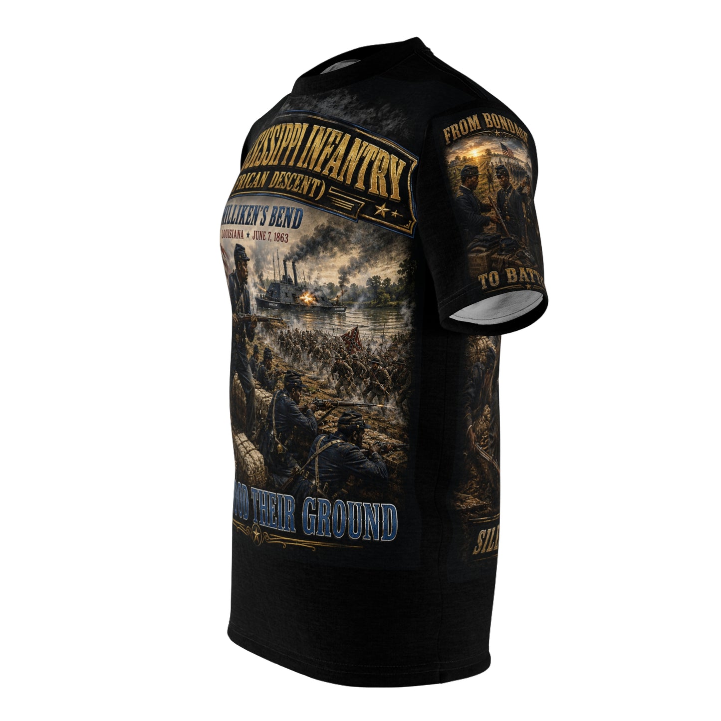 1st Mississippi Infantry (African Descent) - Tribute Tee — Battle of Milliken's Bend (June 7, 1863) - "From Bondage to Battle"