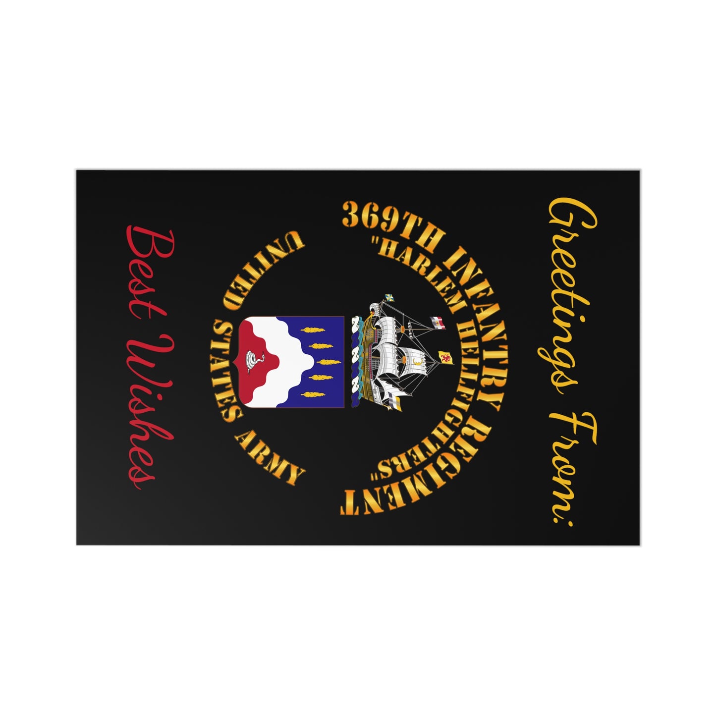 Postcards (7 pcs) - Greetings from: 369th Infantry Regiment  "Harlem Hellfighters" - Best Wishes