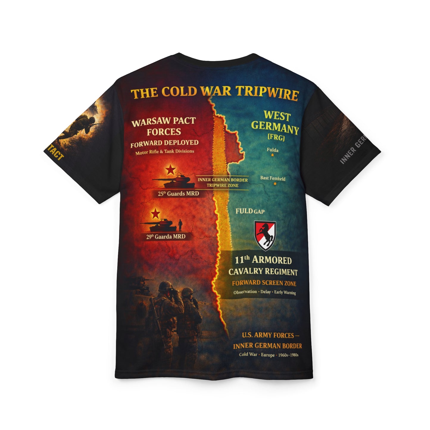 11th Armored Cavalry - Germany Tripwire for the Cold War - All‑Over Print Tee