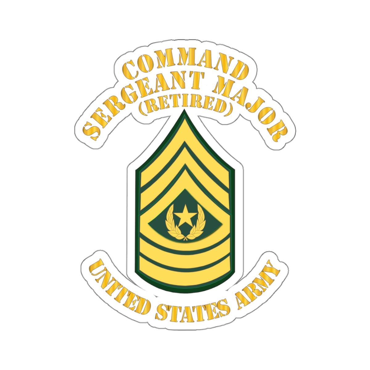 Kiss-Cut Stickers - Enlisted - CSM - Retired - Command Sergeant Major