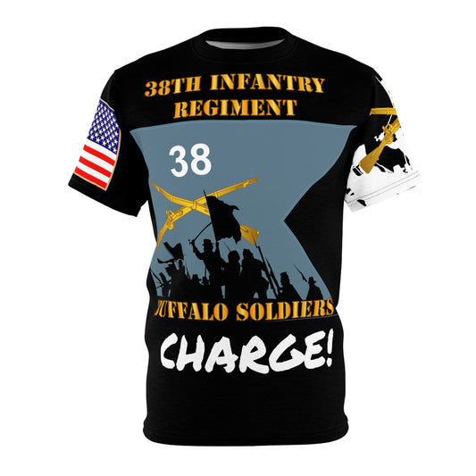AOP - Army - 38th Infantry Regiment on Guidon with Bayonet Charge - "Buffalo Soldiers"