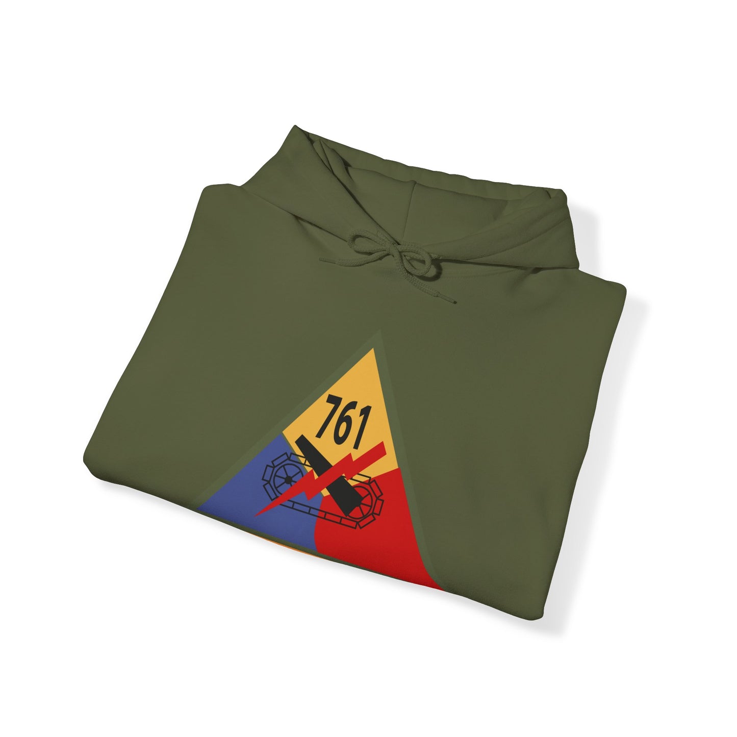 Unisex Heavy Blend™ Hooded Sweatshirt - Army - 761st Tank Battalion Ssi W Name Tape