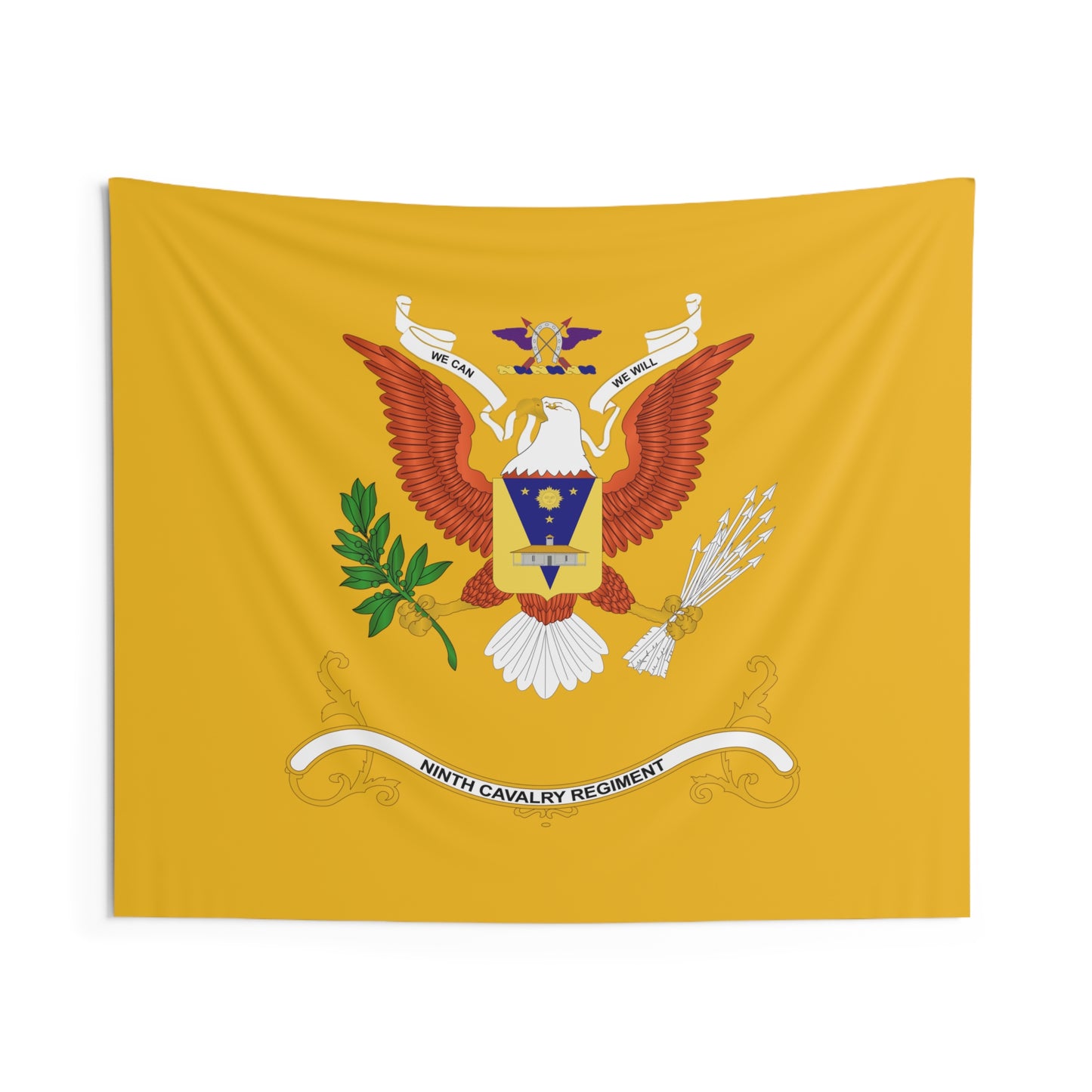 Indoor Wall Tapestries - 9th Cavalry Regiment - Buffalo Soldiers - Regimental Colors Tapestry