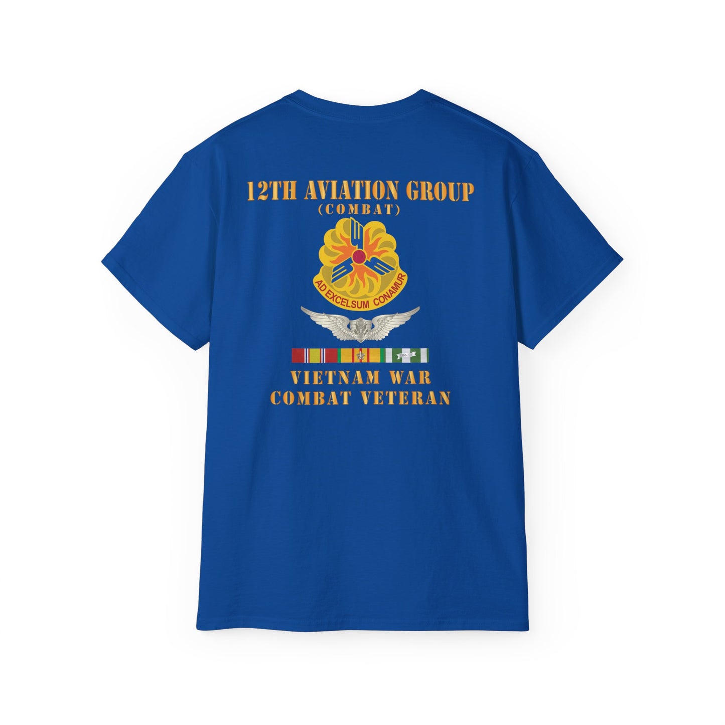 Unisex Ultra Cotton Tee - Army - 12th  AVN Group, Combat -  DUI - Aircrew, Vietnam War - Veteran VN SVC X 300