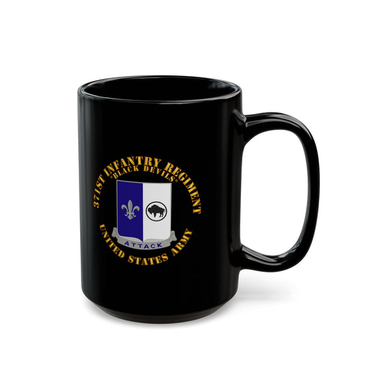 Black Mug 15oz - Army - 371st Infantry Regiment - DUI (V0) - Black Devils