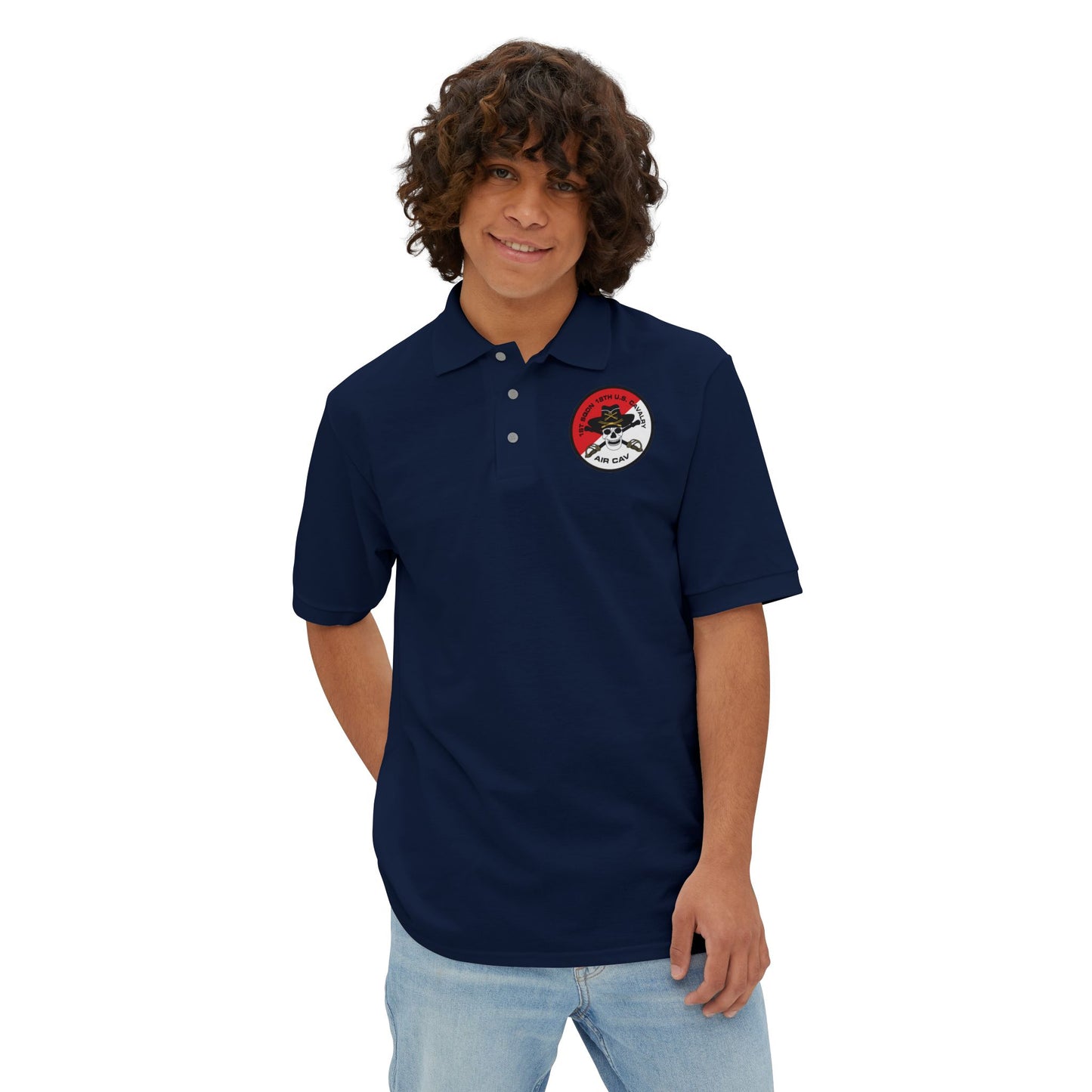 Men's Casual Piqué Polo - 1st Squadron, 18th U.S Cavalry X 300