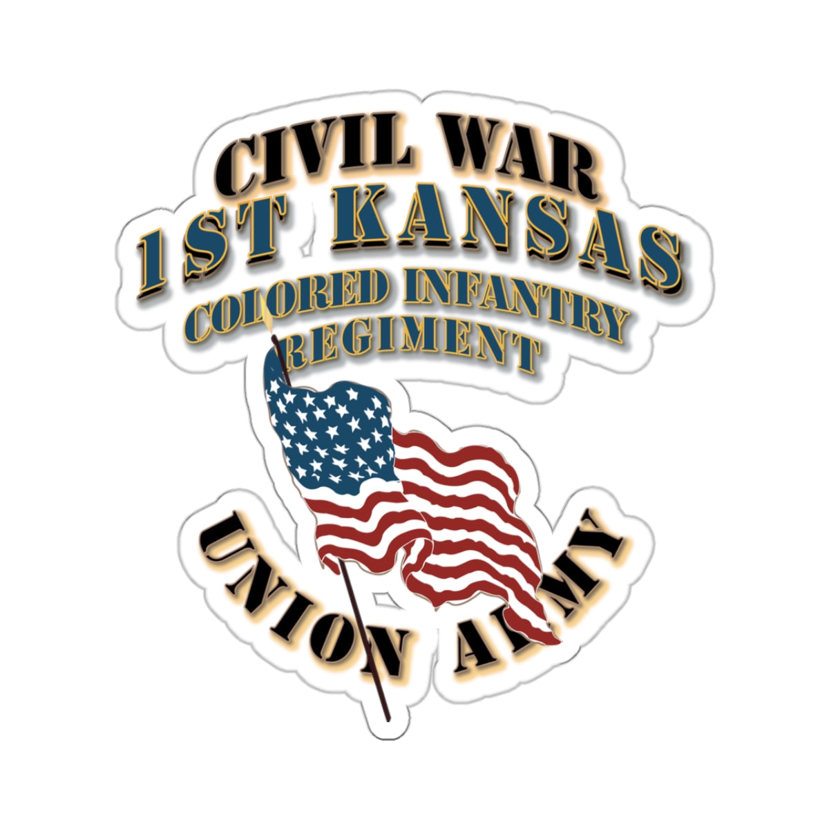 Kiss-Cut Stickers - Civil War - 1st Kansas Colored Infantry Regiment - USA