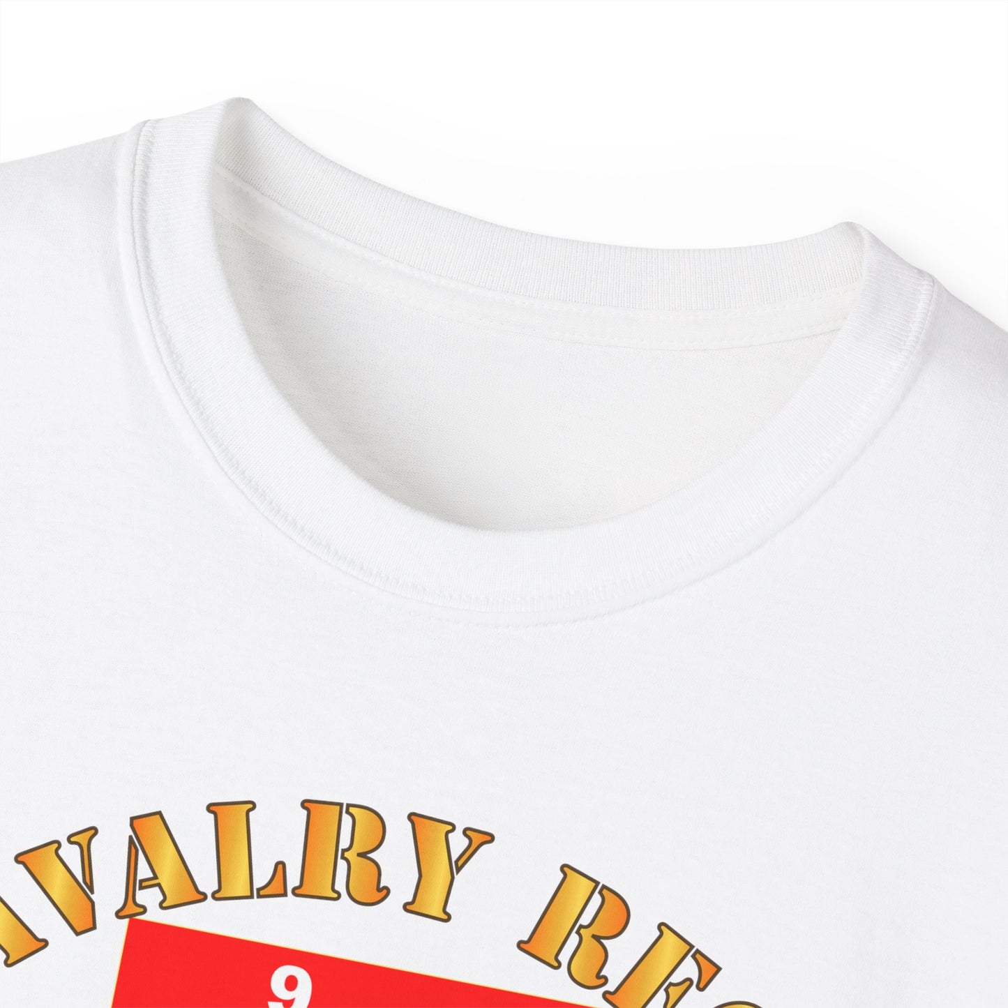 Unisex Ultra Cotton Tee - 9th Cavalry Regiment - Buffalo Soldiers w 9th Cav Guidon