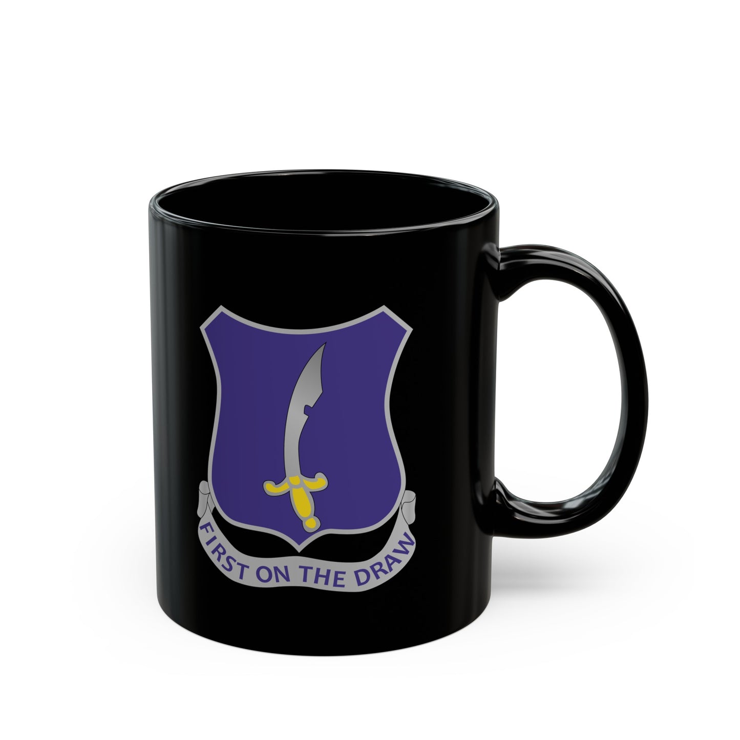 Black Mug 15oz - Army - 369th Infantry Regiment - "First on the Draw"