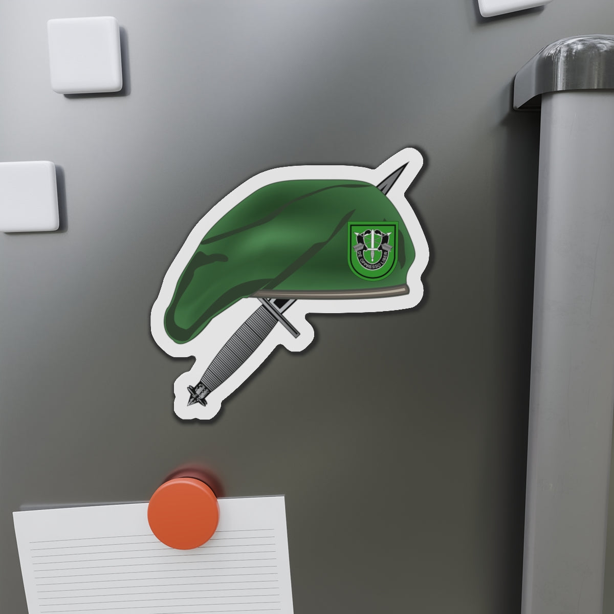 Die-Cut Magnet - 10th SFG Beret with Dagger