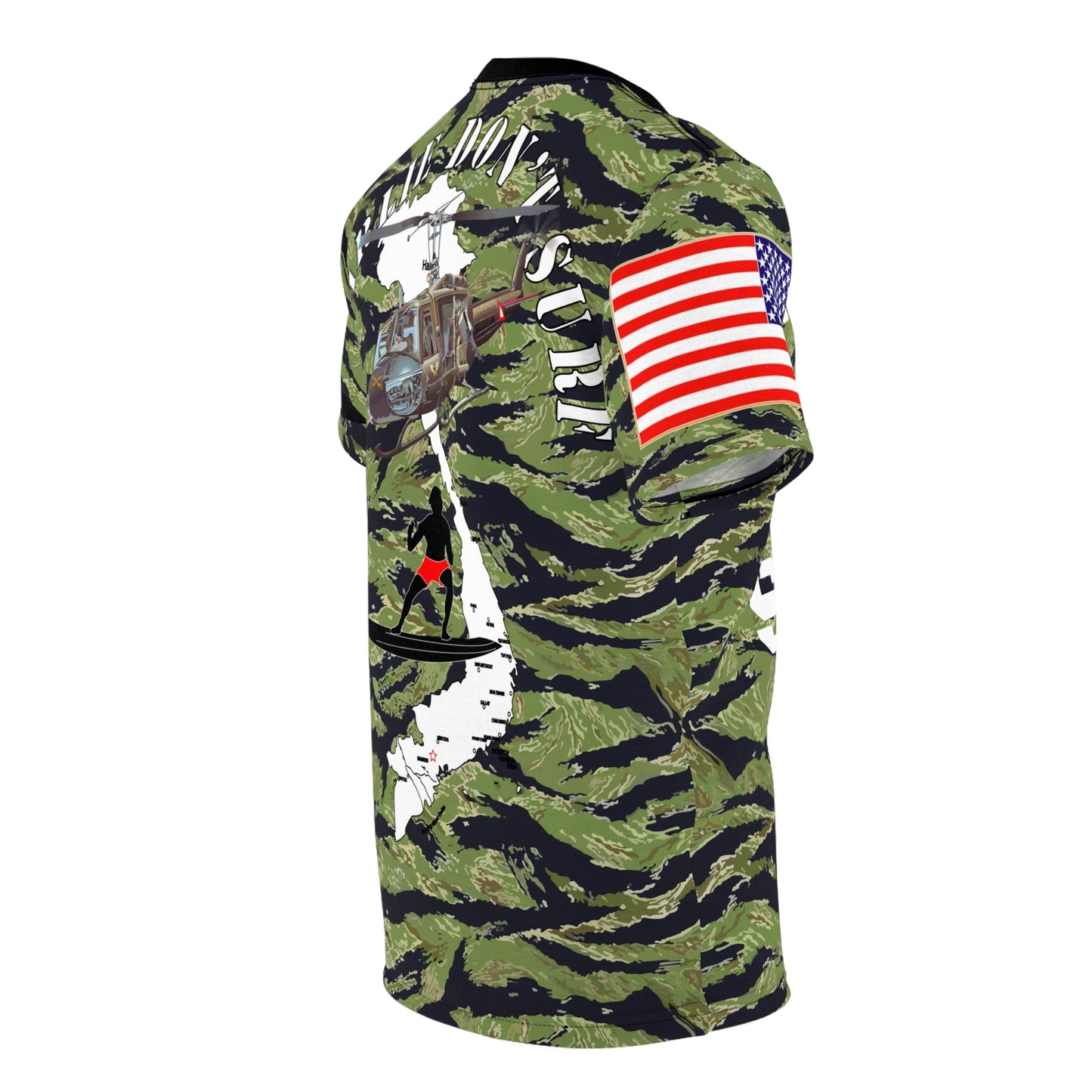 AOP - Army - Tiger Stripe Camo - Charlie Don't Surf! Back w Surfer