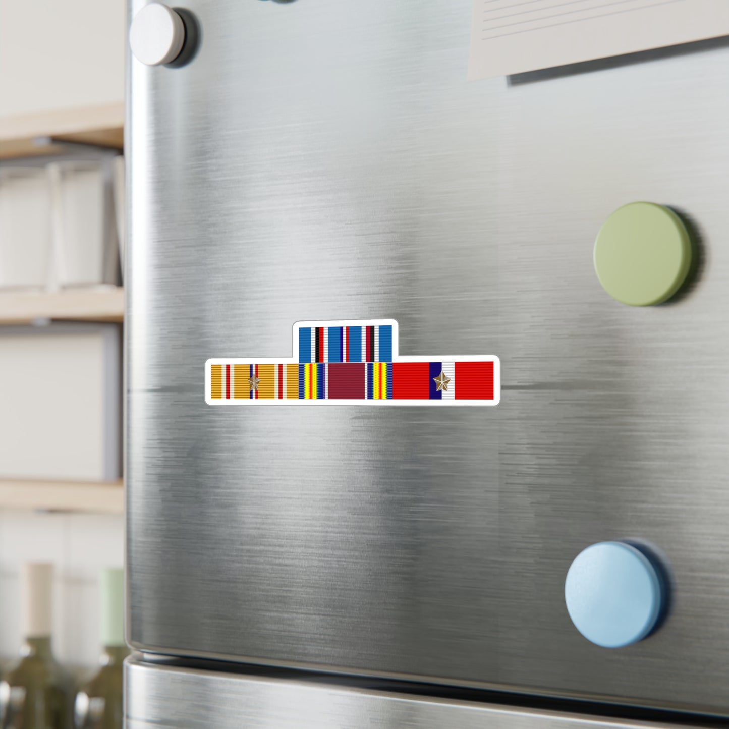Kiss-Cut Vinyl Decals - Army - WWII Service Ribbons Bar w Philippines SVC (Pacific Theater)