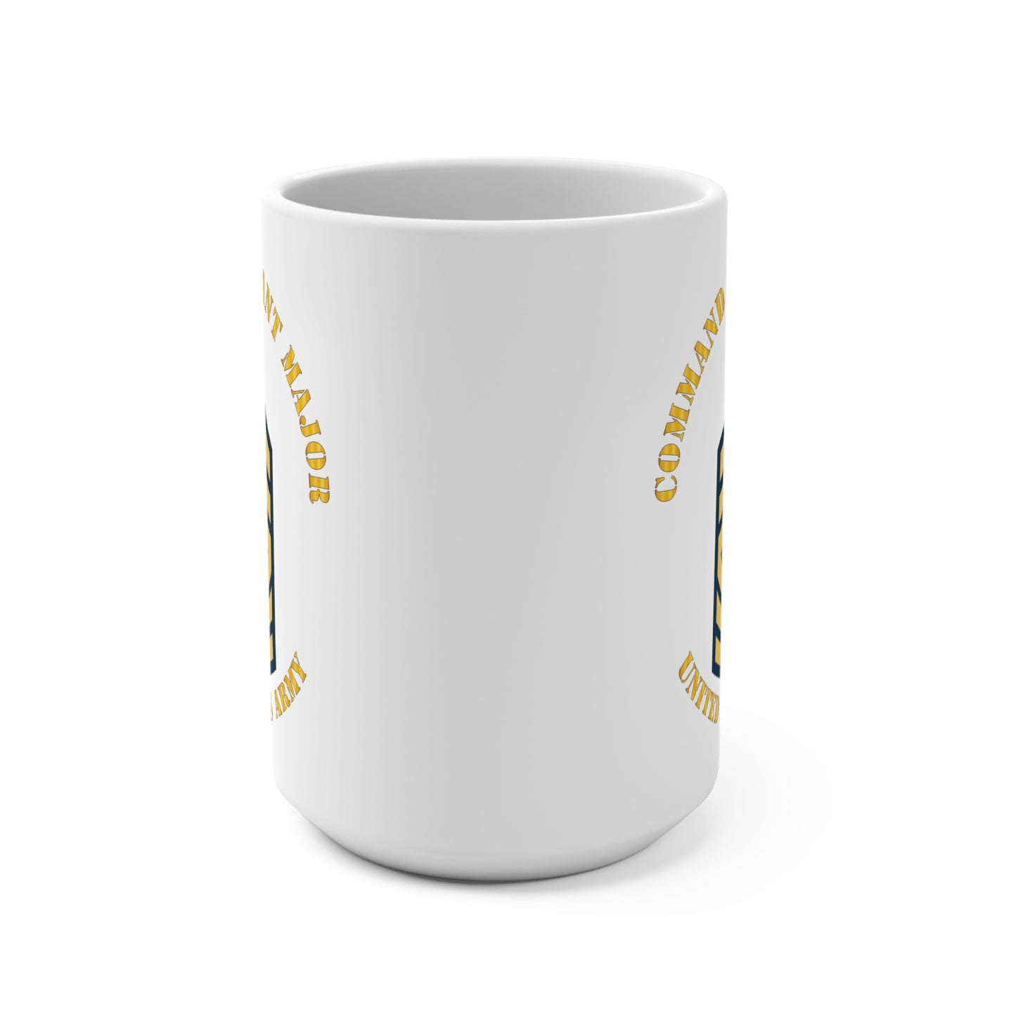 White Mug 15oz - Army - EM - CSM - Command Sergeant Major - Blue - Sm txt V1