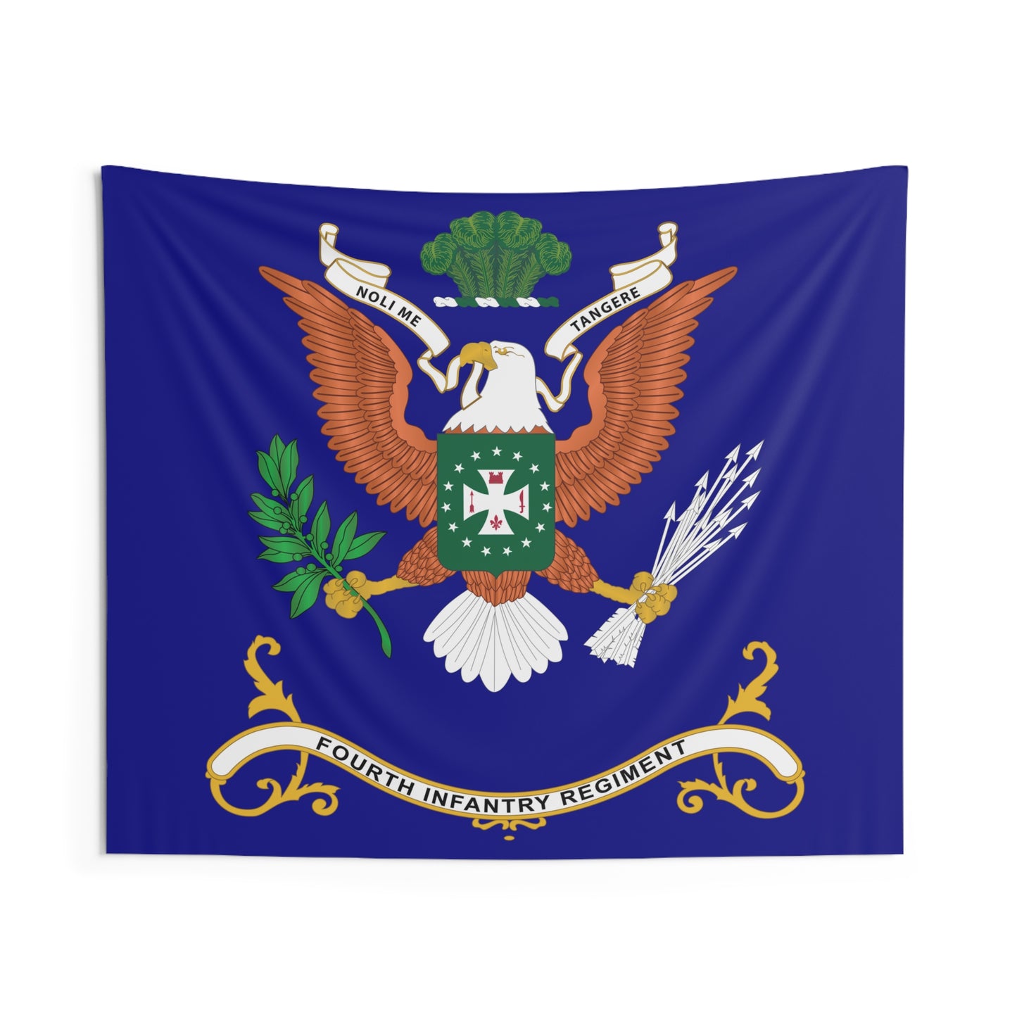 Indoor Wall Tapestries - 4th Infantry Regiment - NOLI ME TANGERE - Regimental Colors Tapestry