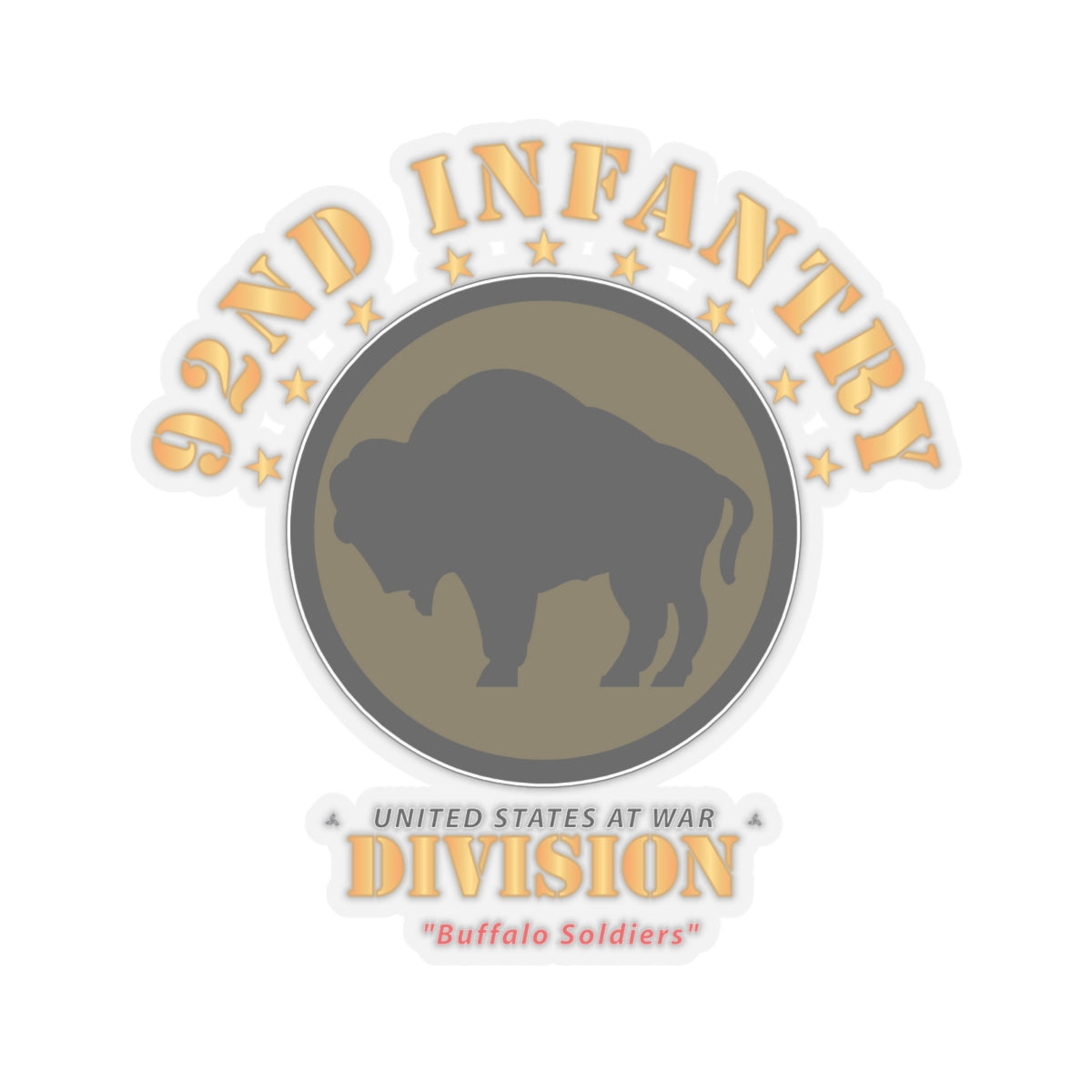 Kiss-Cut Stickers - Army - 92nd Infantry Division - Buffalo Soldiers X 300