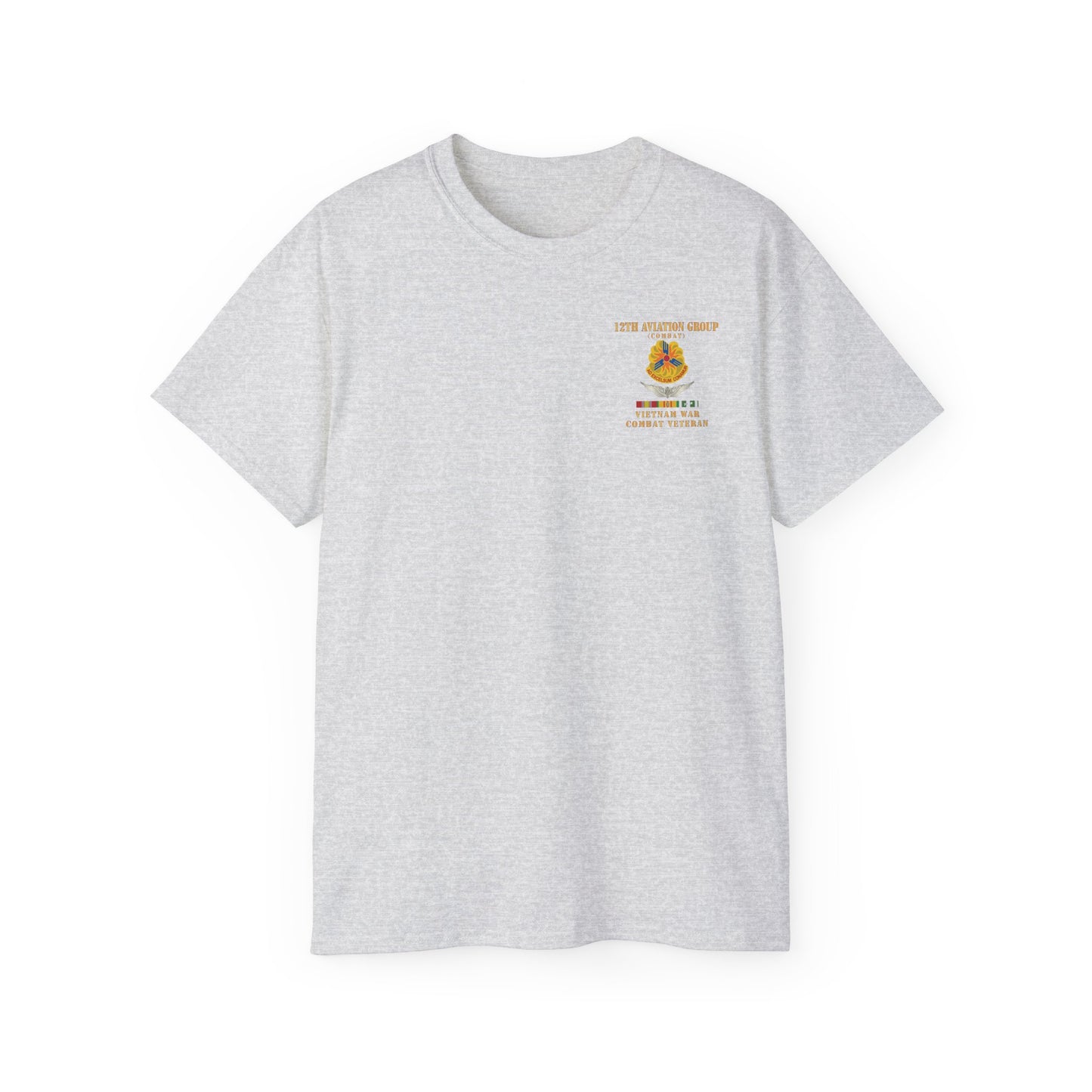 Unisex Ultra Cotton Tee - Army - 12th  AVN Group, Combat -  DUI - Aircrew, Vietnam War - Veteran VN SVC X 300