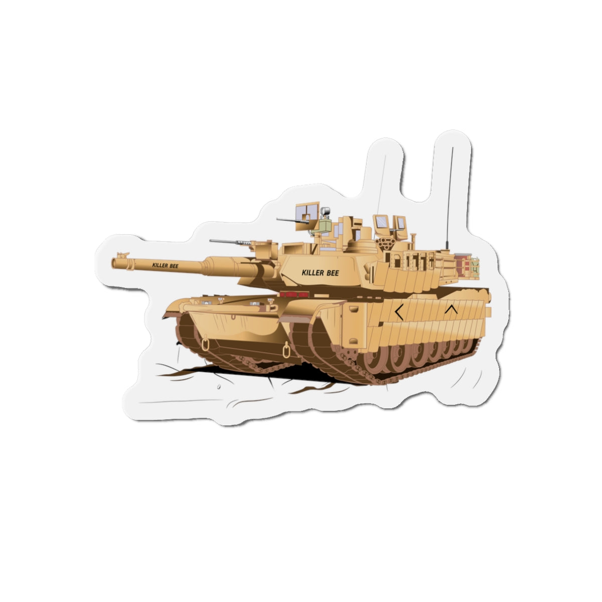 Tank Die-Cut Magnet - M1A1 Abrams Tank Design