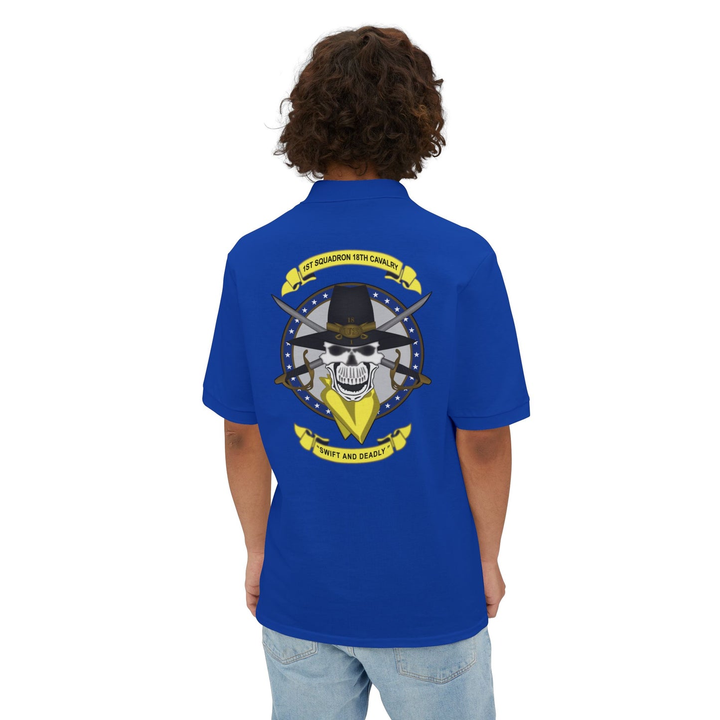 Men's Casual Piqué Polo - 1st Squadron, 18th Cavalry X 300