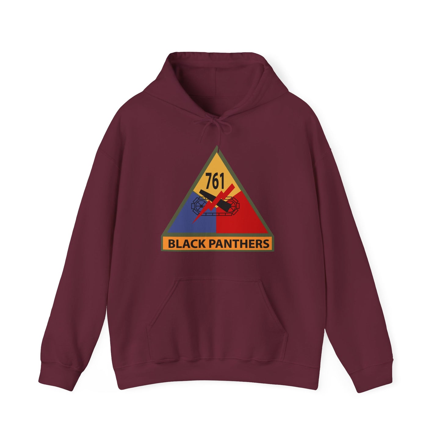 Unisex Heavy Blend™ Hooded Sweatshirt - Army - 761st Tank Battalion Ssi W Name Tape