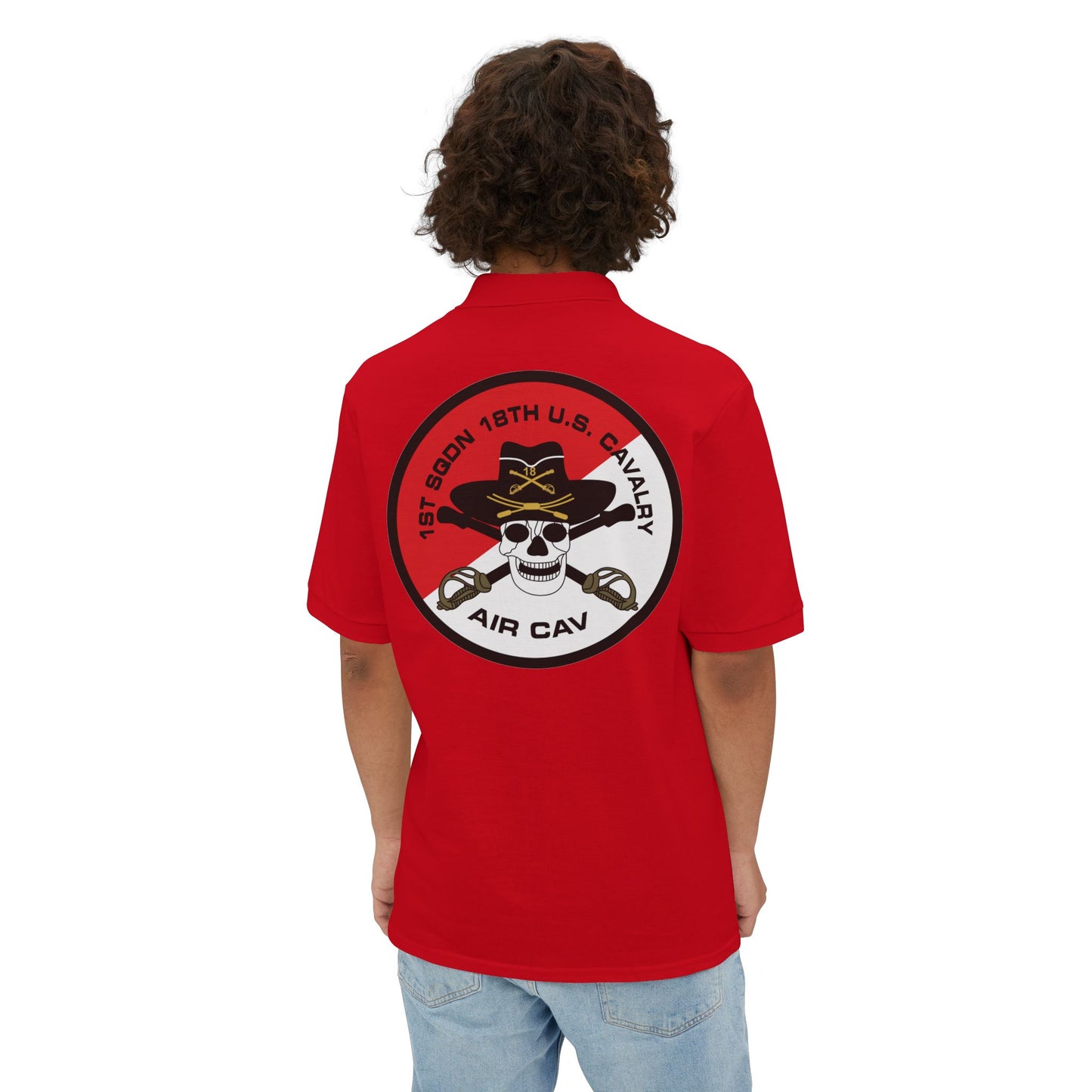 Men's Casual Piqué Polo - 1st Squadron, 18th U.S Cavalry X 300