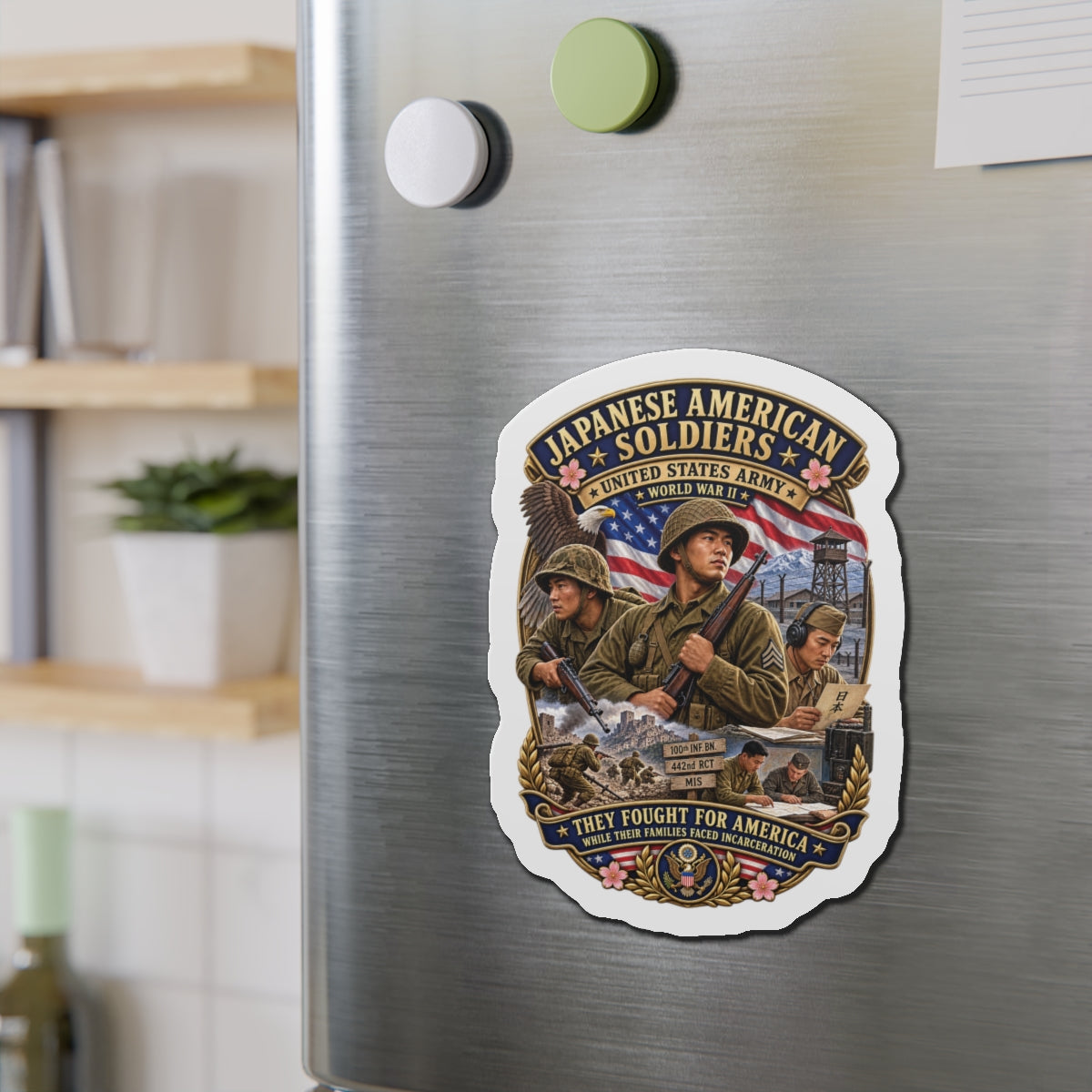 Die-Cut Magnets — Japanese American WWII Soldiers - 3D - Enhanced
