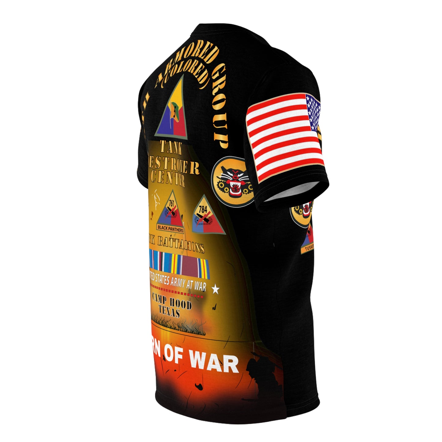 Unisex All Over Print - 5th Armored Group (Colored) - Camp Hood, TX - Tank Destroyer Center with Unit Crest and Patches - Born of War