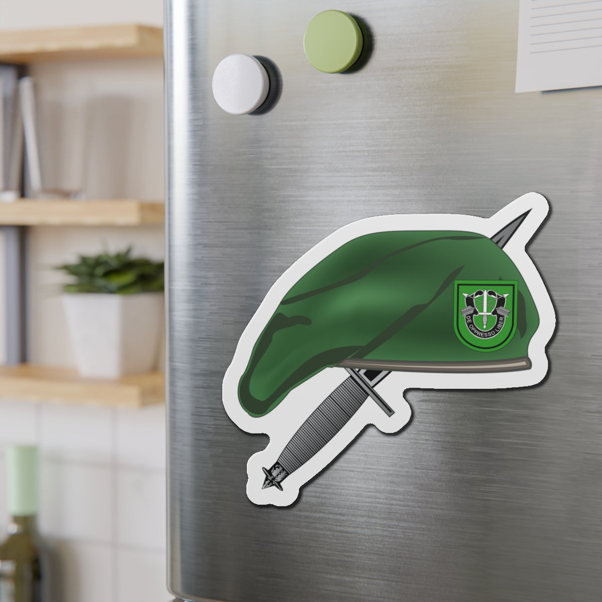 Die-Cut Magnet - 10th SFG Beret with Dagger