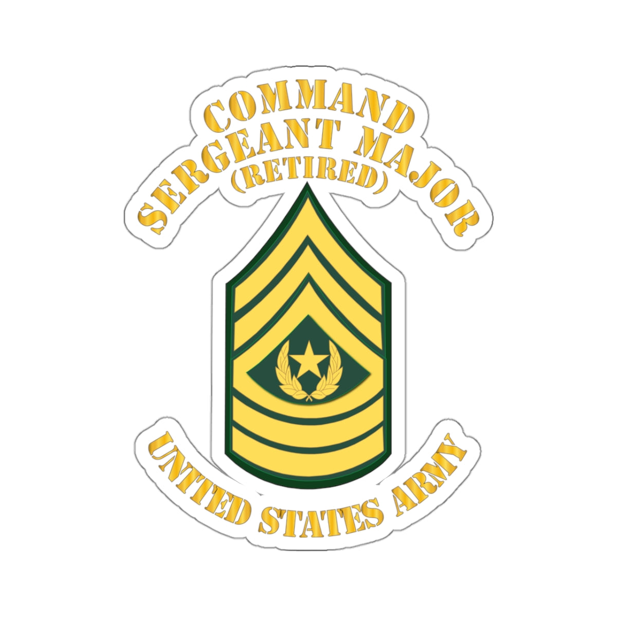 Kiss-Cut Stickers - Enlisted - CSM - Retired - Command Sergeant Major