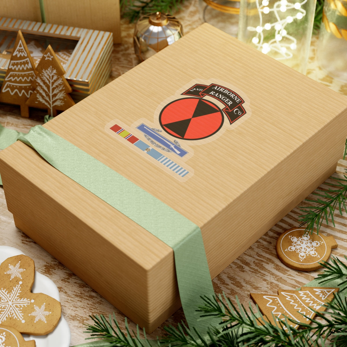 Kiss-Cut Stickers - 2nd Ranger Infantry Co - 7th ID SSI w CIB Korea Svc X 300