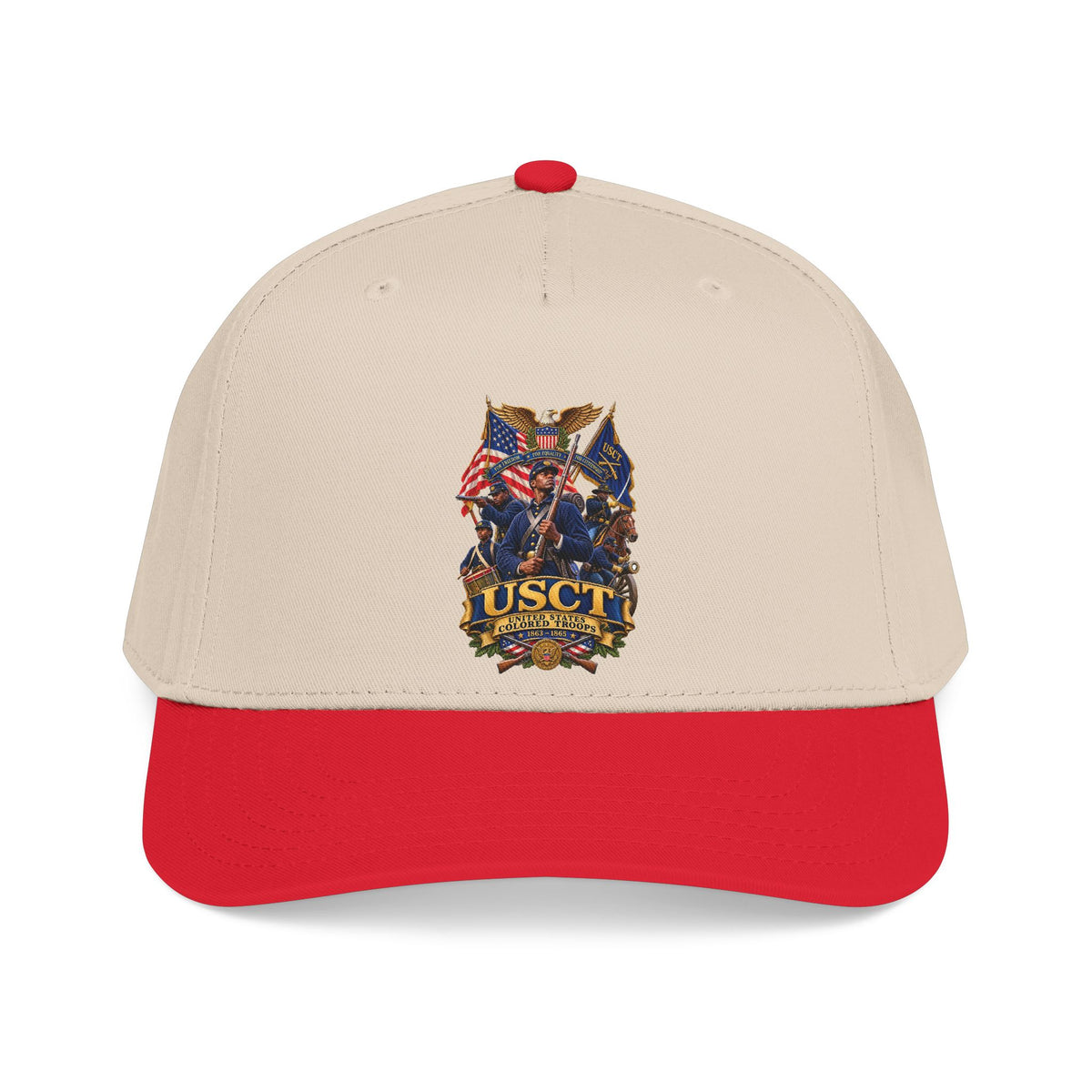 Mid Profile Baseball Cap - United States Colored Troops (USCT) - Civil War - 3D - Enhanced