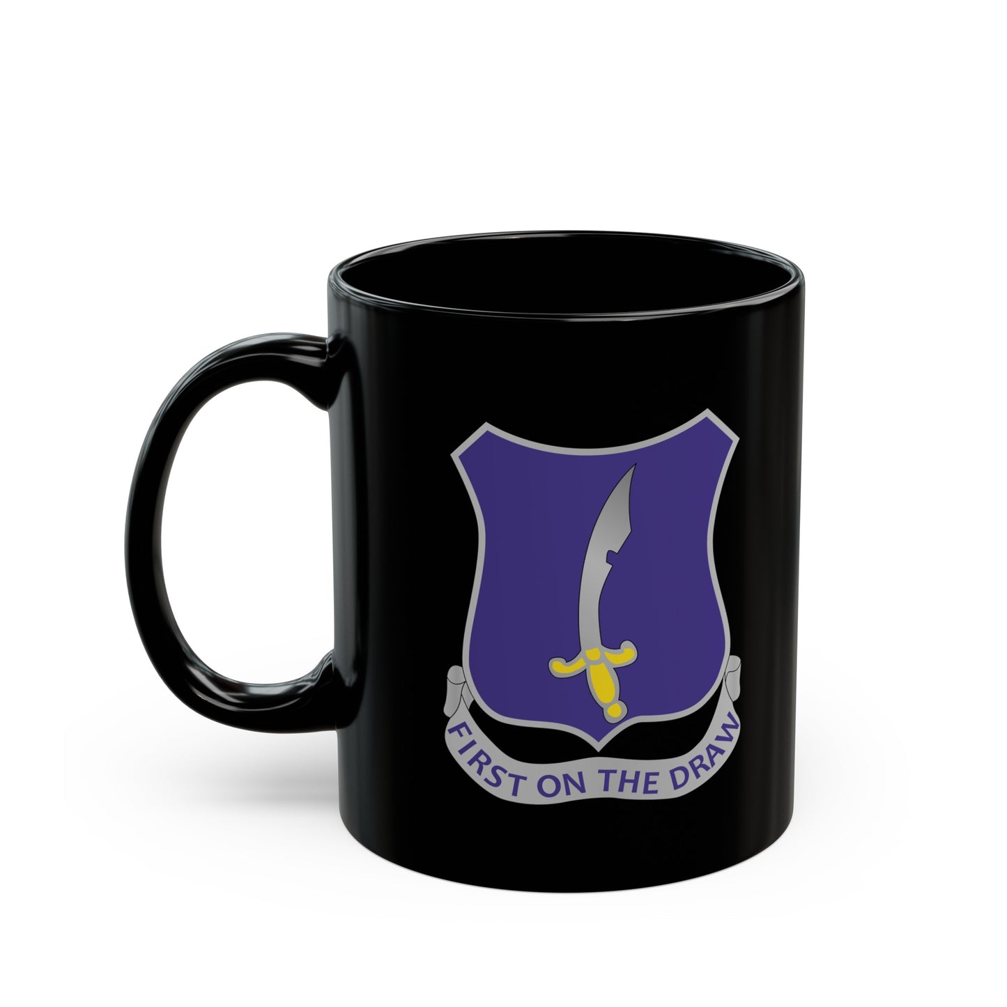 Black Mug 15oz - Army - 369th Infantry Regiment - "First on the Draw"